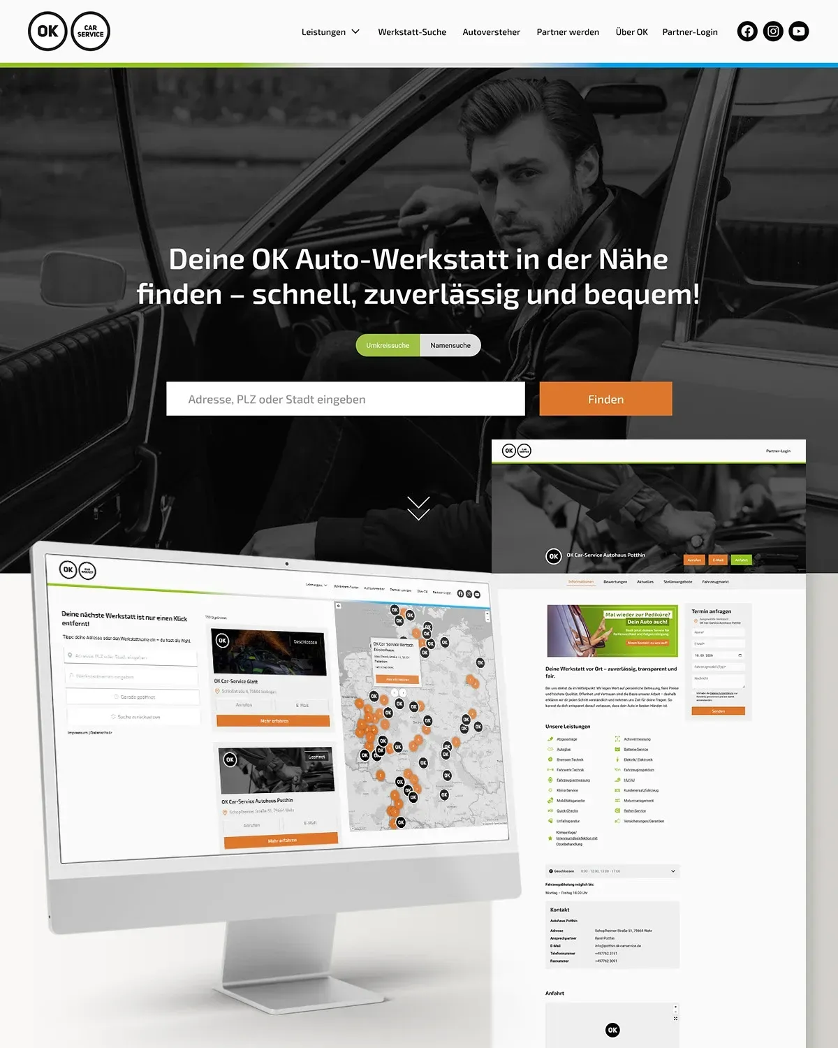 OK Car-Service Referenz Website-Übersicht